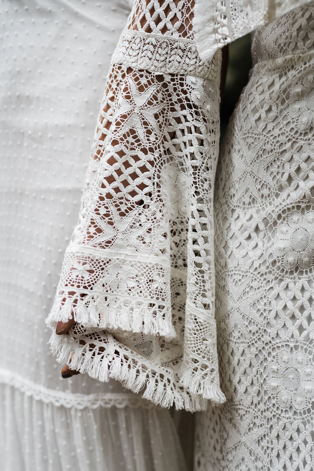 Boho-style wedding dress — light chiffon