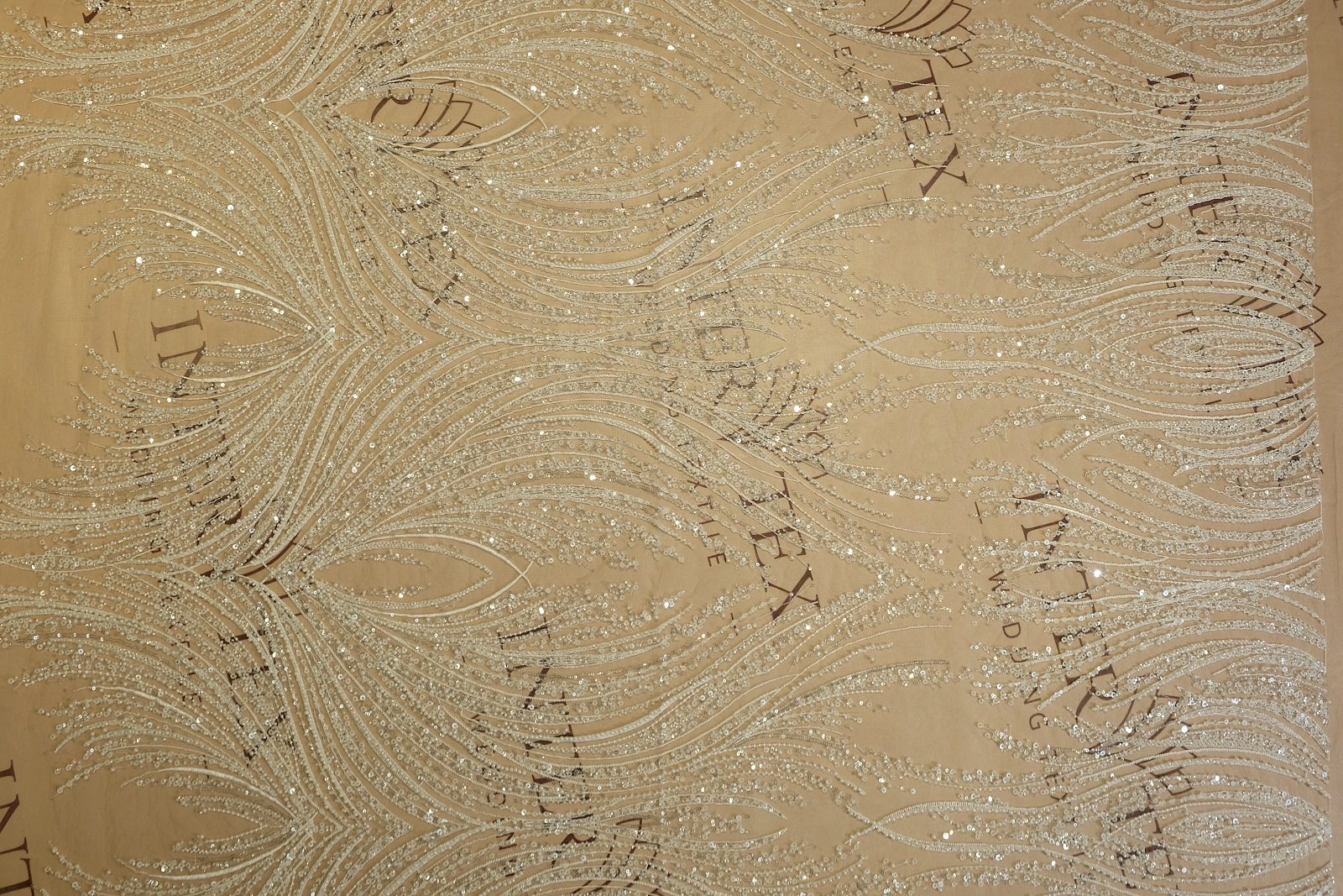 embroidered lace fabric full width 378824