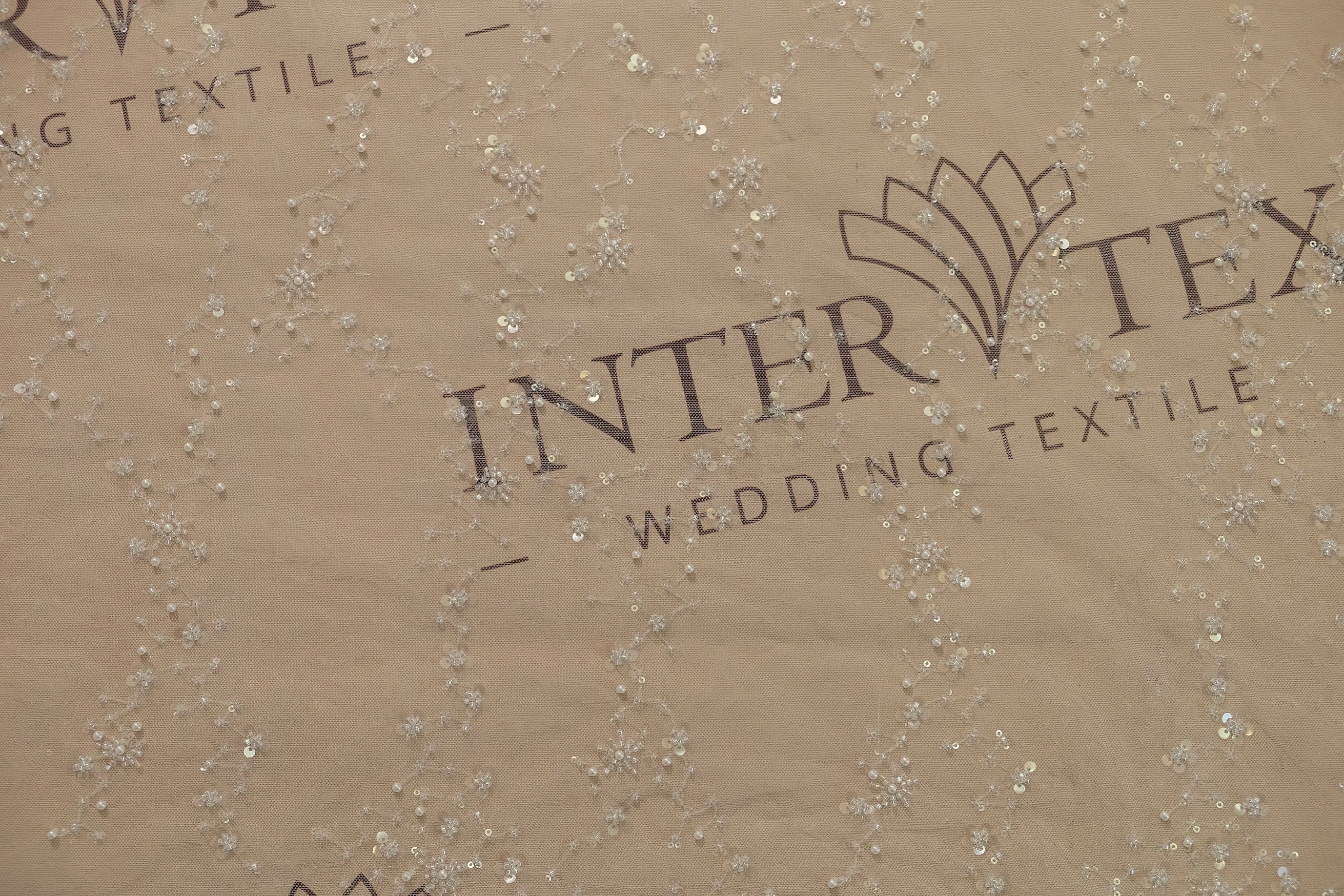 embroidered lace fabric half width 379708