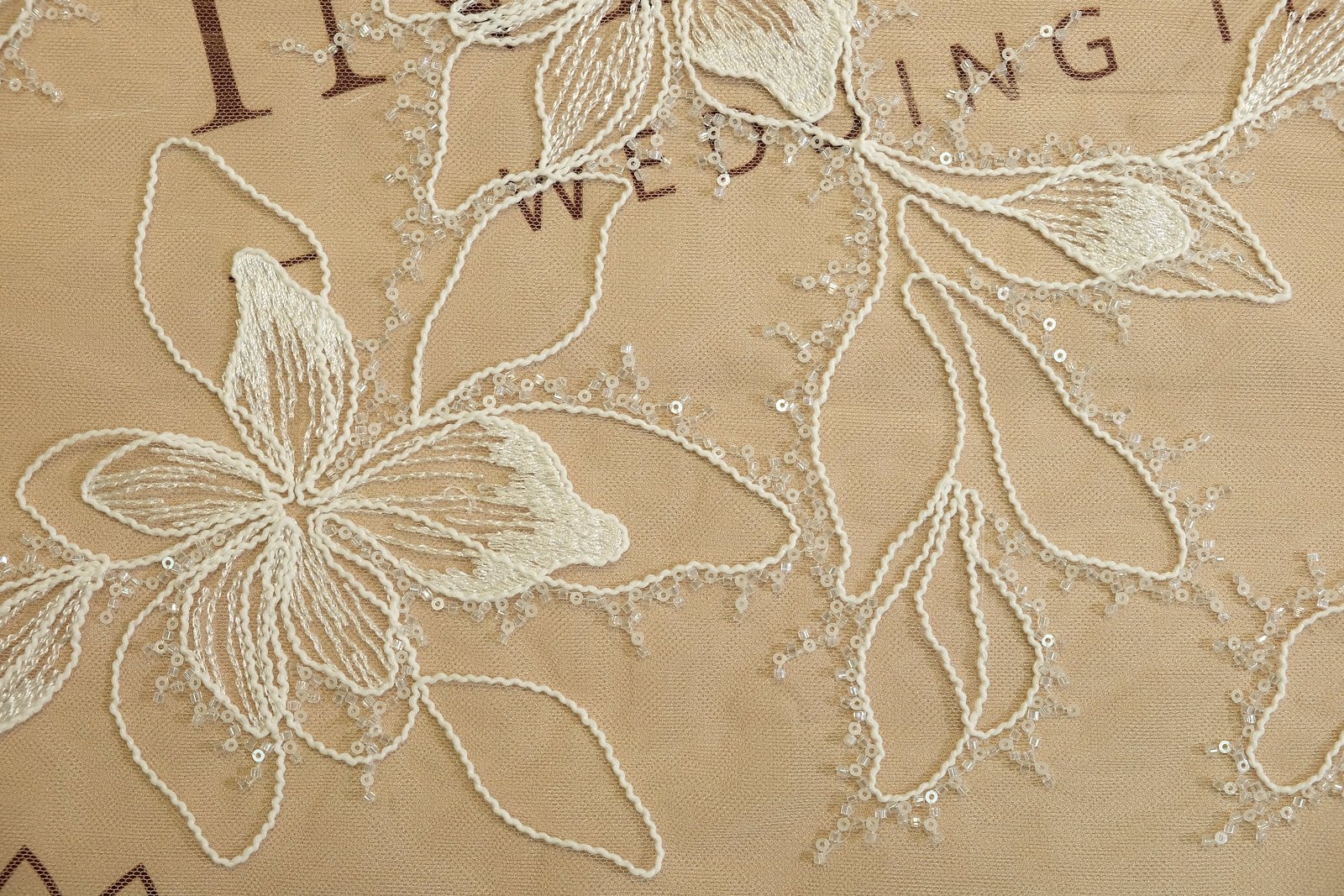 embroidered lace fabric detail 384887