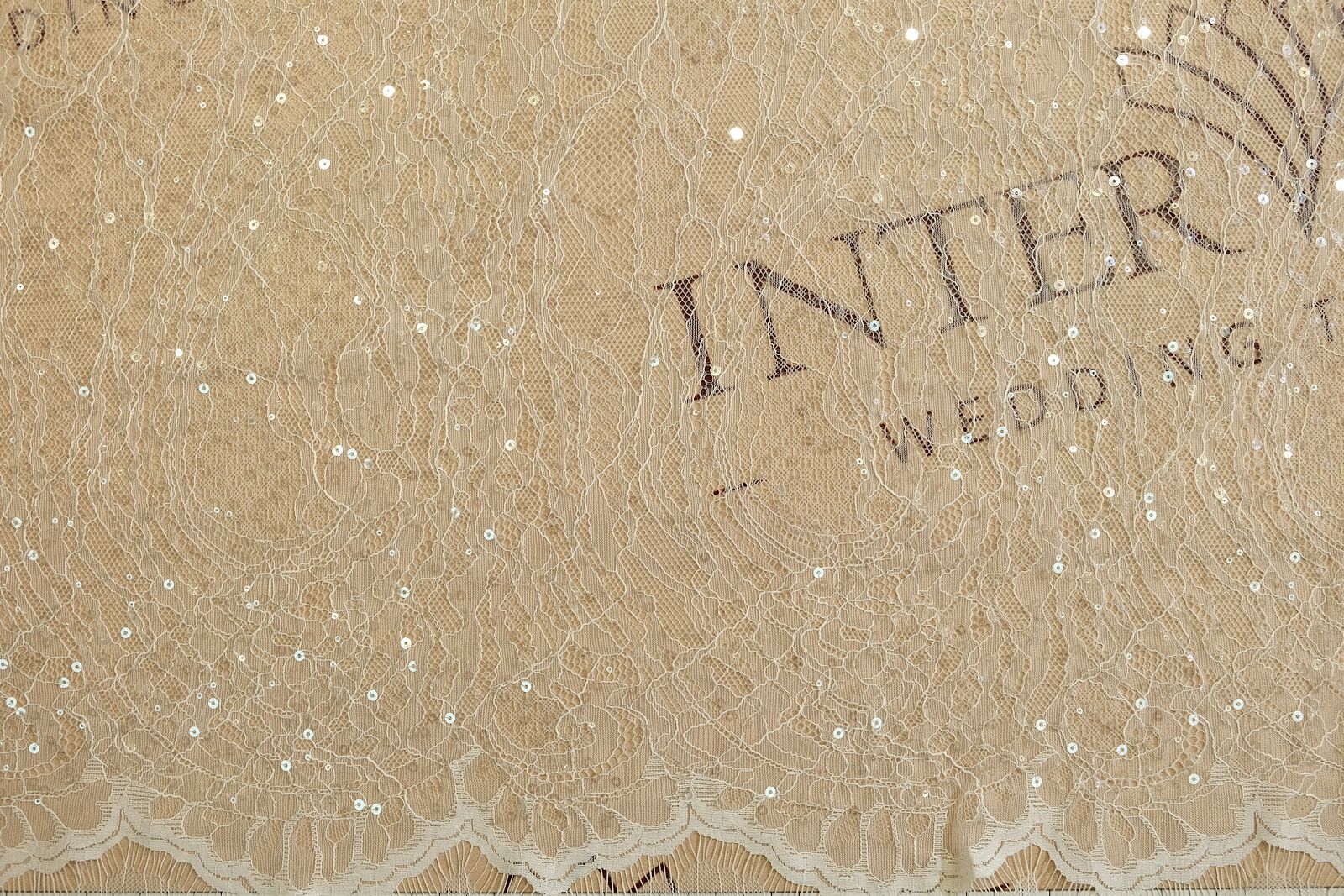 chantilly with sequins half width 385112