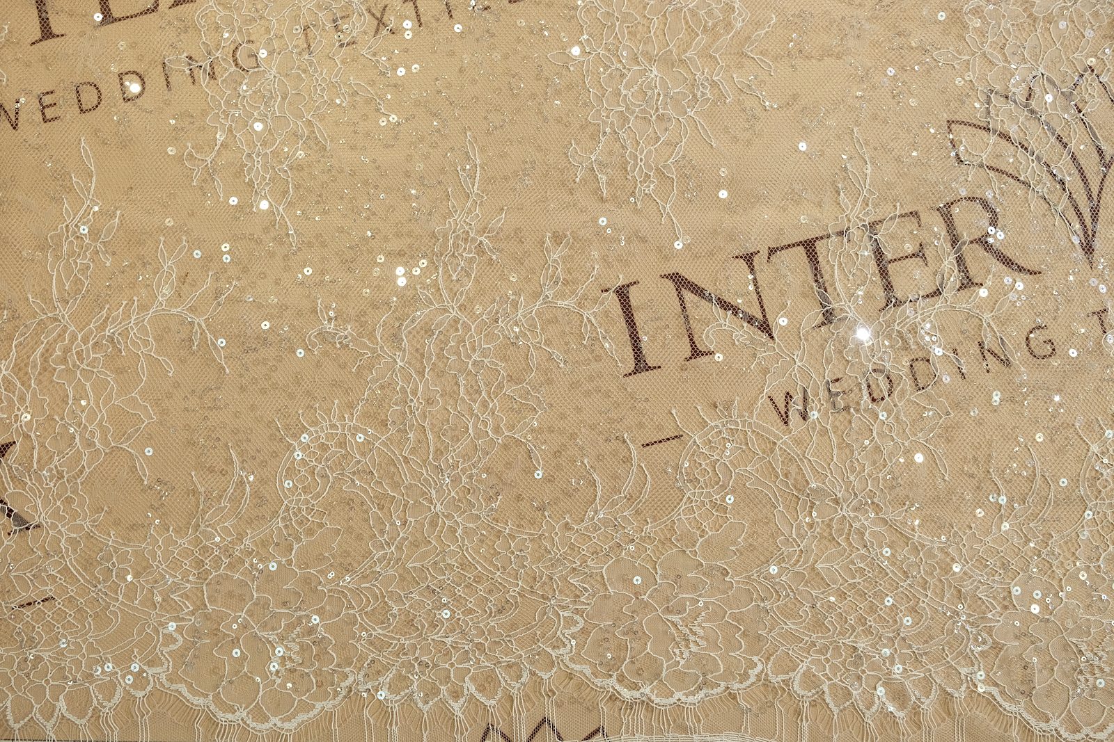 chantilly with sequins half width 385167