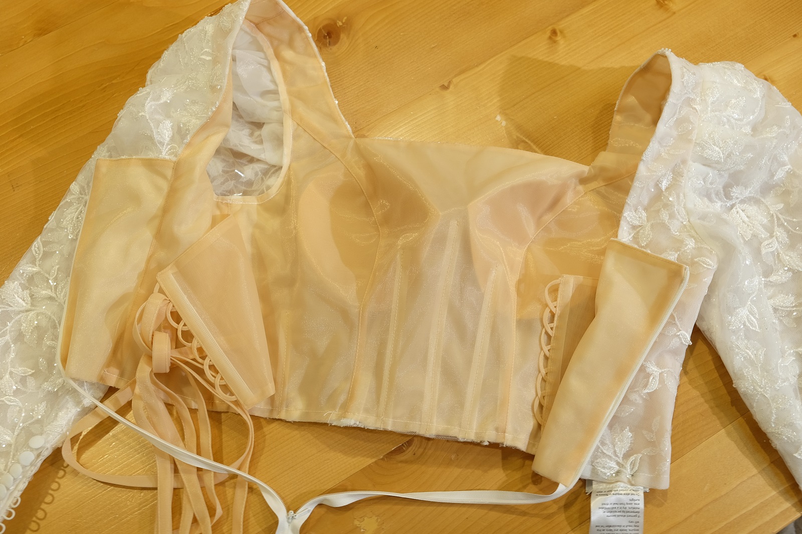 corset back view on table 385495