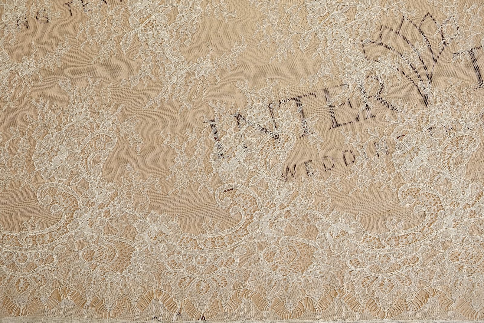 chantilly with beads surface view 385822