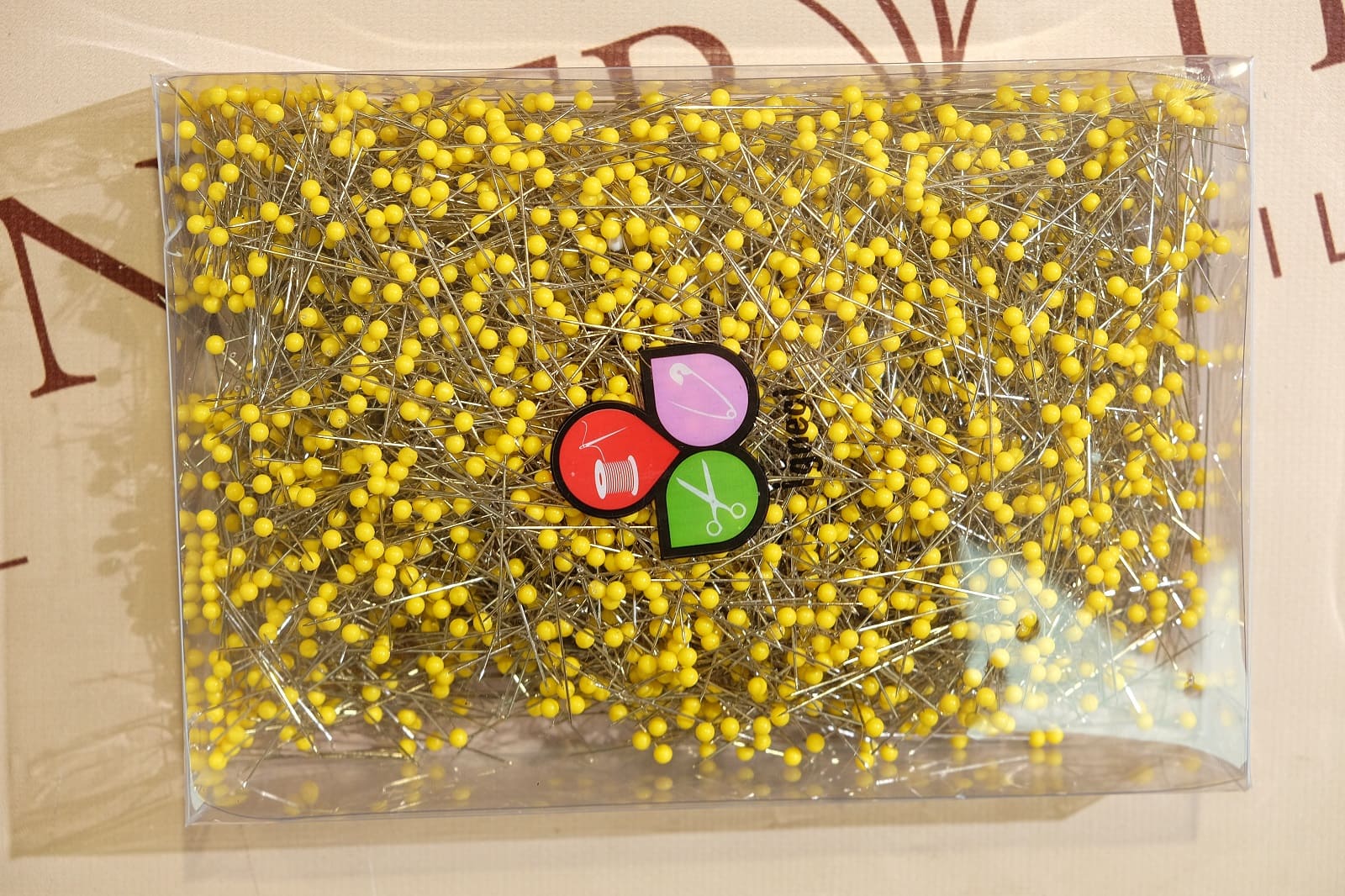 yellow sewing pins, 500 g pack 386898