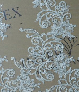 Ivory Embroidered Lace Fabric — art. 2000000313740