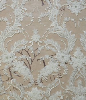 Ivory 3D Floral Lace Fabric — art. 2000000317038